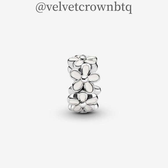 Pandora White Daisy Flower Spacer Charm - Picture 2 of 4